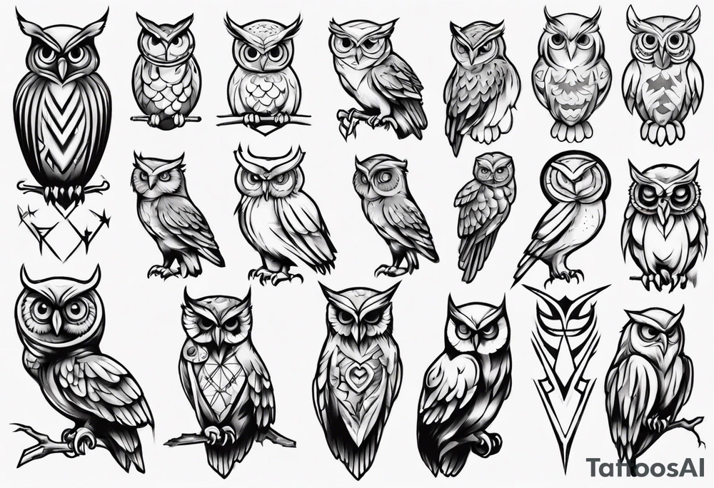 owl bird tattoo idea
