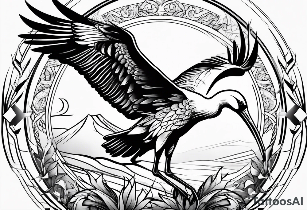 A stork tattoo idea