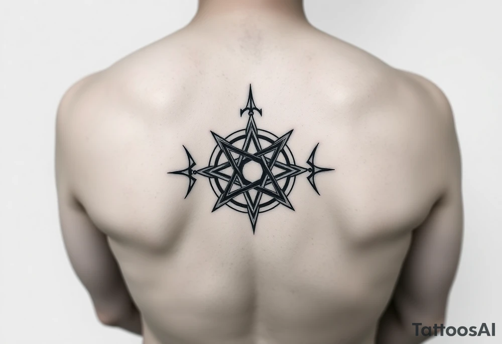 Occult symbols calf tattoo tattoo idea