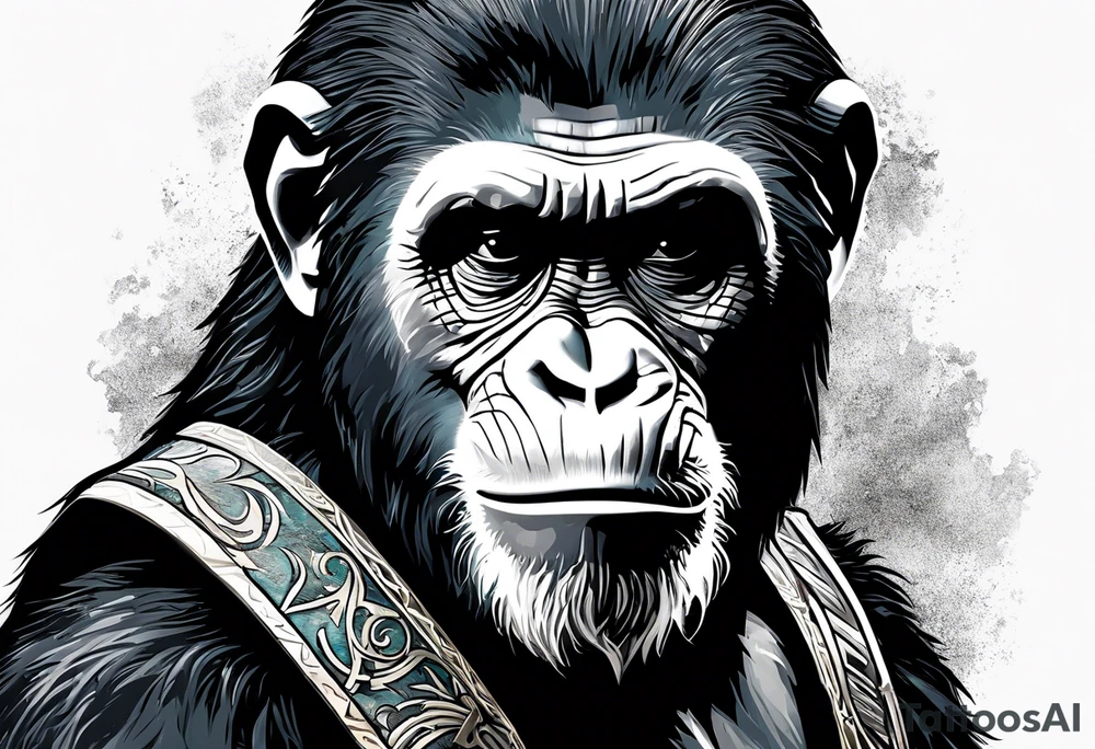 Caesar from the movie planet of the apes tattoo idea