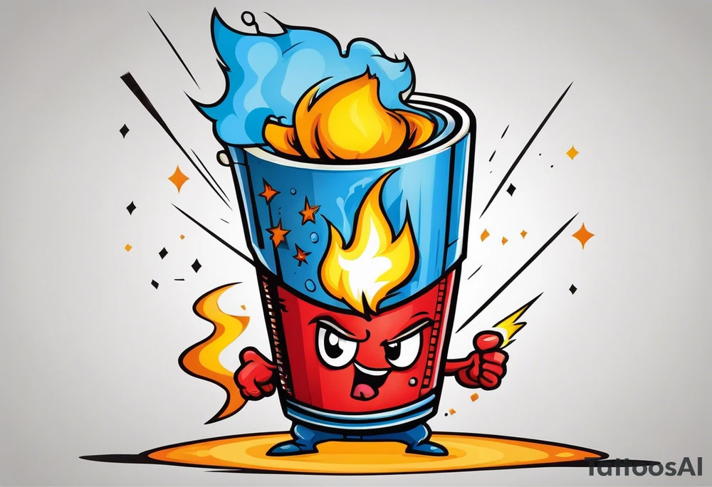 stick of dynamite trying to blow out his own burning fuse tattoo idea
