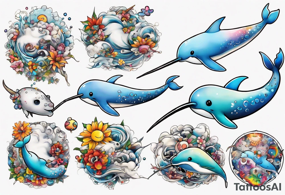 a narwhal tattoo idea