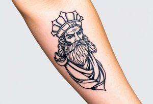 greek god sleeve tattoo idea