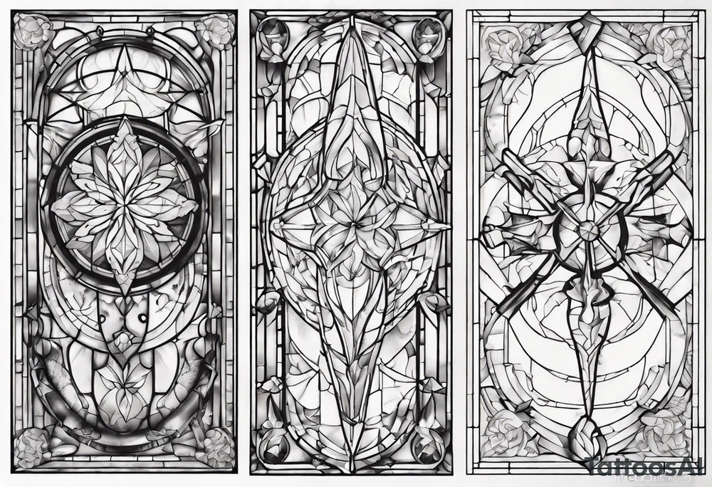 Stained glass window tattoo idea
