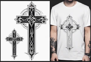 Cross tattoo with a “L” and “T” in it tattoo idea