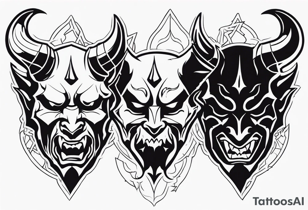 Devil & demon tattoo idea