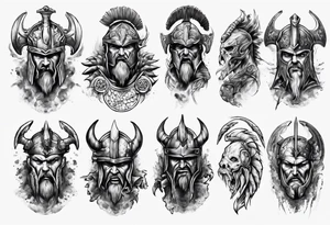 ocean gods gladiator war aggressive tattoo idea