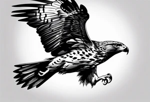 Hawk flying down to the ground tattoo idea