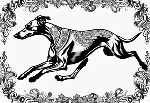 Running greyhound tattoo idea