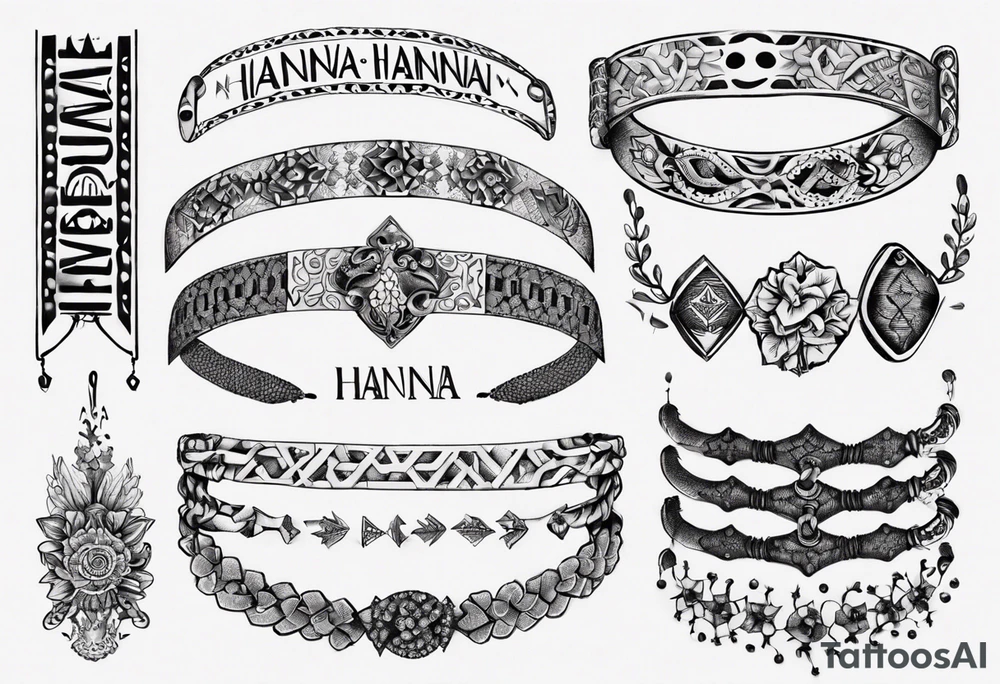 The word ‘Hanna’ as a bracelet tattoo idea