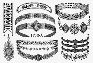 The word ‘Hanna’ as a bracelet tattoo idea