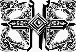 tribal band with basque 
cross tattoo idea