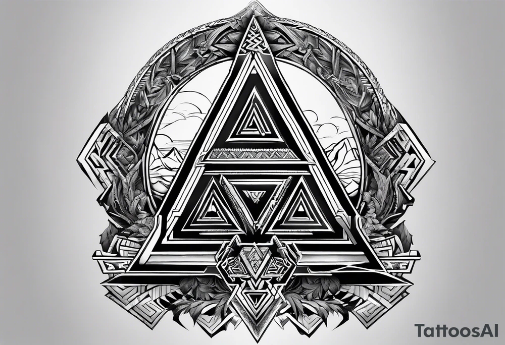 Valhalla steps Valknut sword tattoo idea