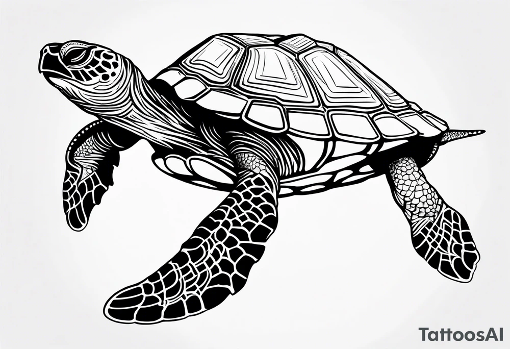 Tortue avec un volacn sur le dos tattoo idea