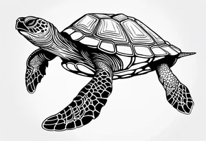 Tortue avec un volacn sur le dos tattoo idea