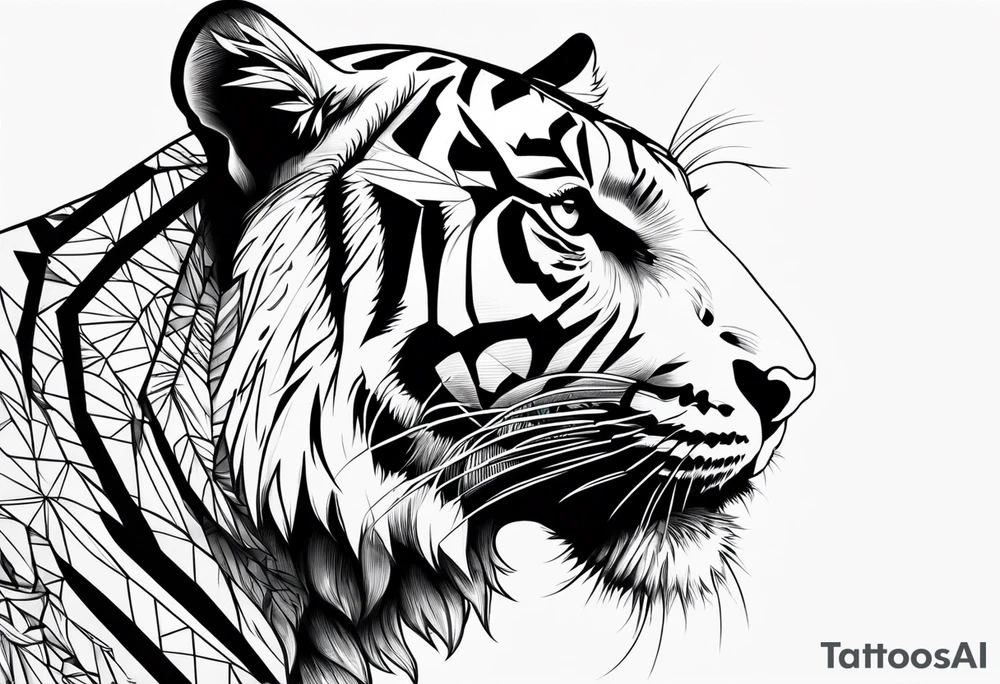 tiger side profile tattoo idea