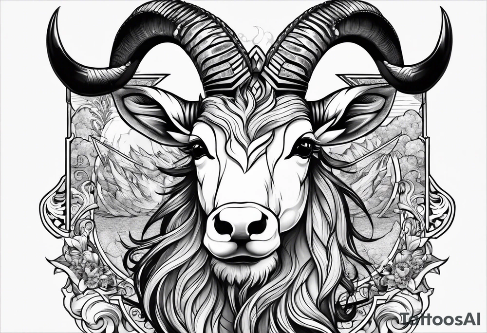 capricorn with sunglasses tattoo idea
