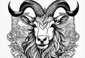 capricorn with sunglasses tattoo idea