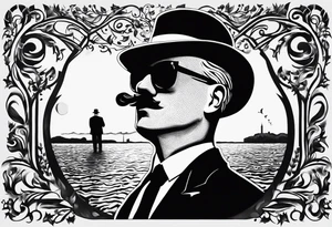 The drawing “the invisible man” by rene magritte tattoo idea