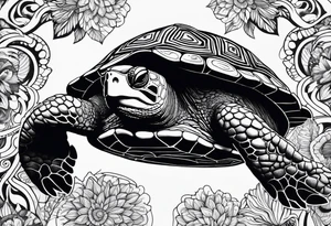 psychedelic turtle tattoo idea