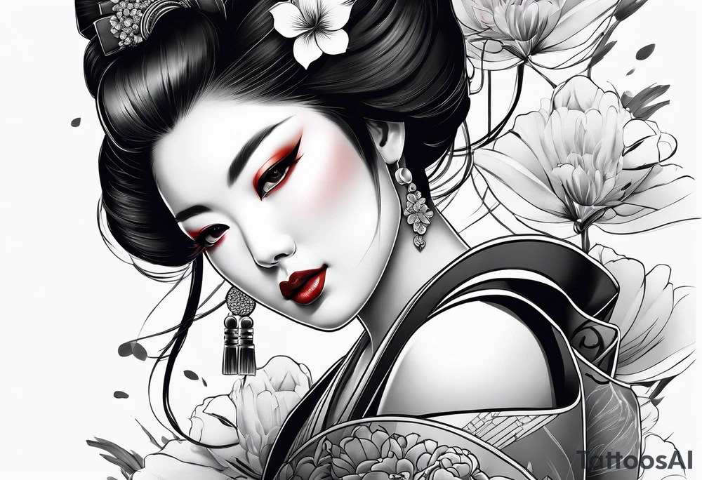 Geisha, close up tattoo idea