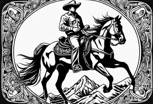 cowboy on a horse tattoo idea