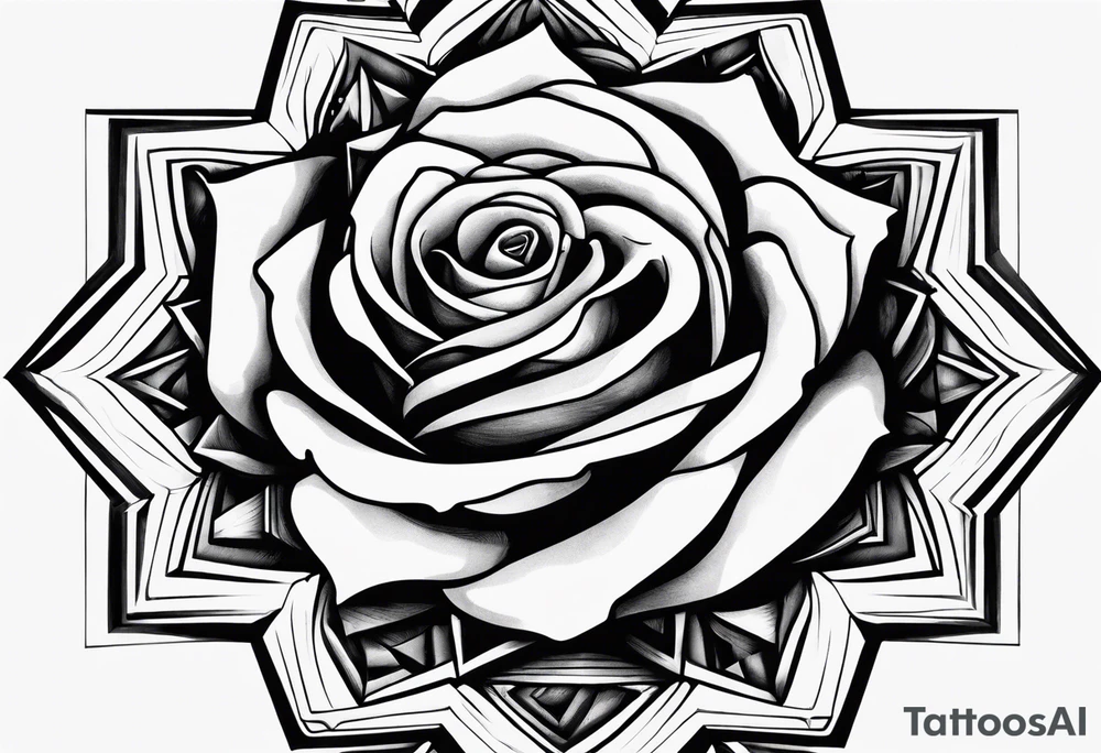 Mc Escher rose make it more mc Escher tattoo idea