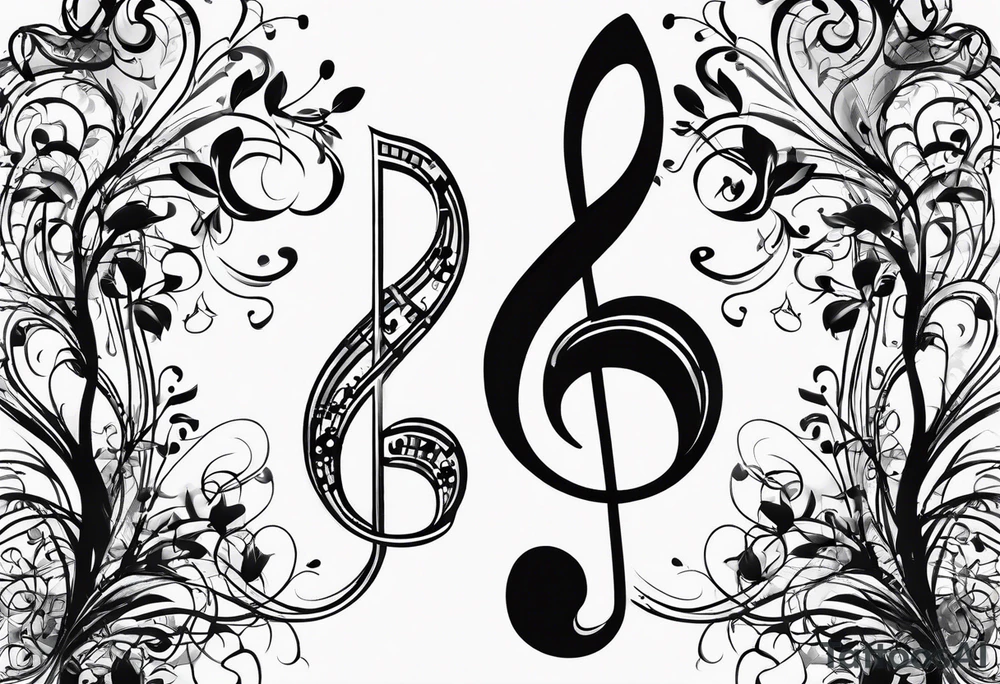 Music notes connecting people tattoo idea