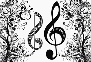 Music notes connecting people tattoo idea