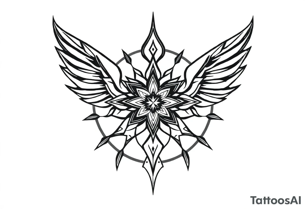 spiritual bold line tattoo idea