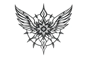spiritual bold line tattoo idea