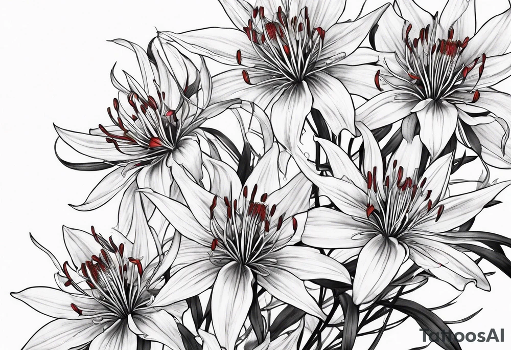 Red spider lilies tattoo idea