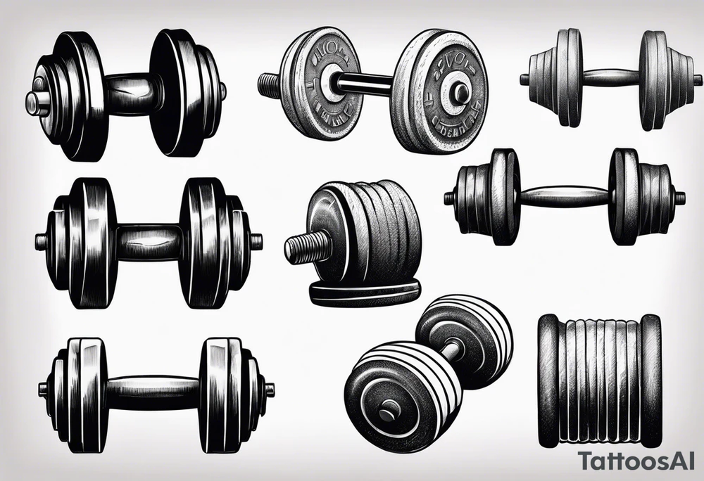 Gym dumbbell funny tattoo idea