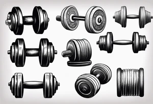 Gym dumbbell funny tattoo idea