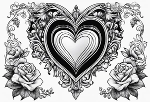 heart with four kids tattoo idea