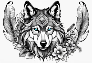 Wolf puppy, peacock feather, butterfly,, hummingbird tattoo idea