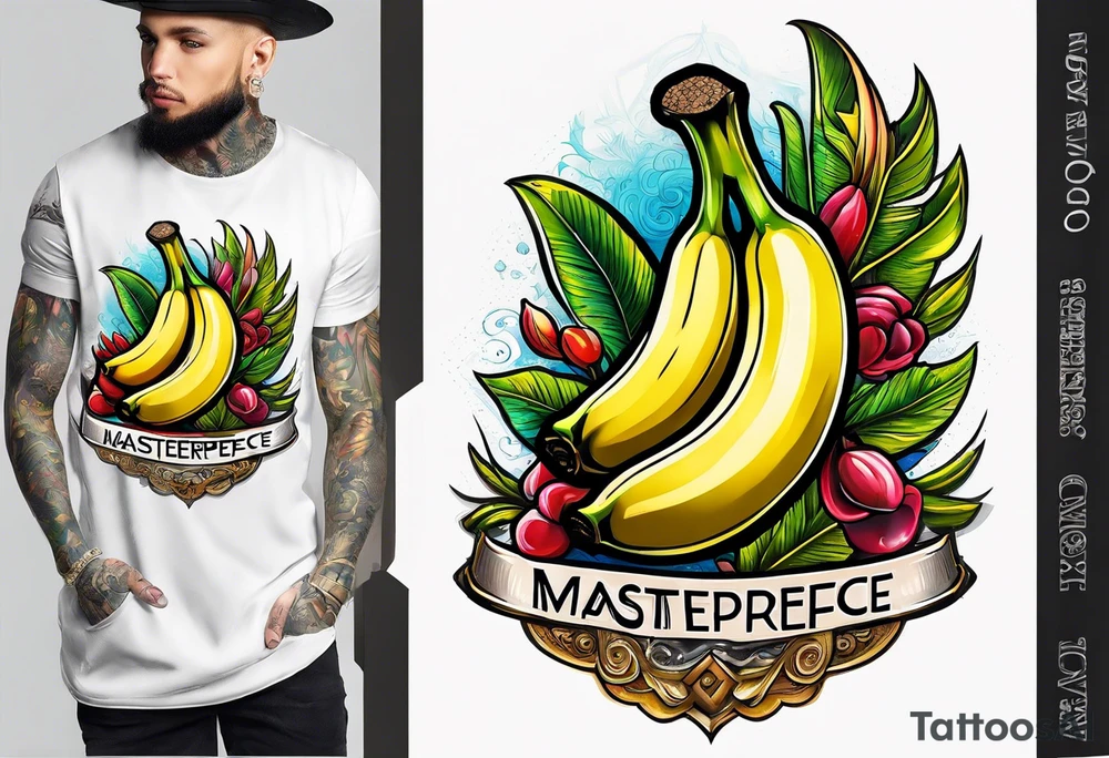 cigar banana hybrid tattoo idea