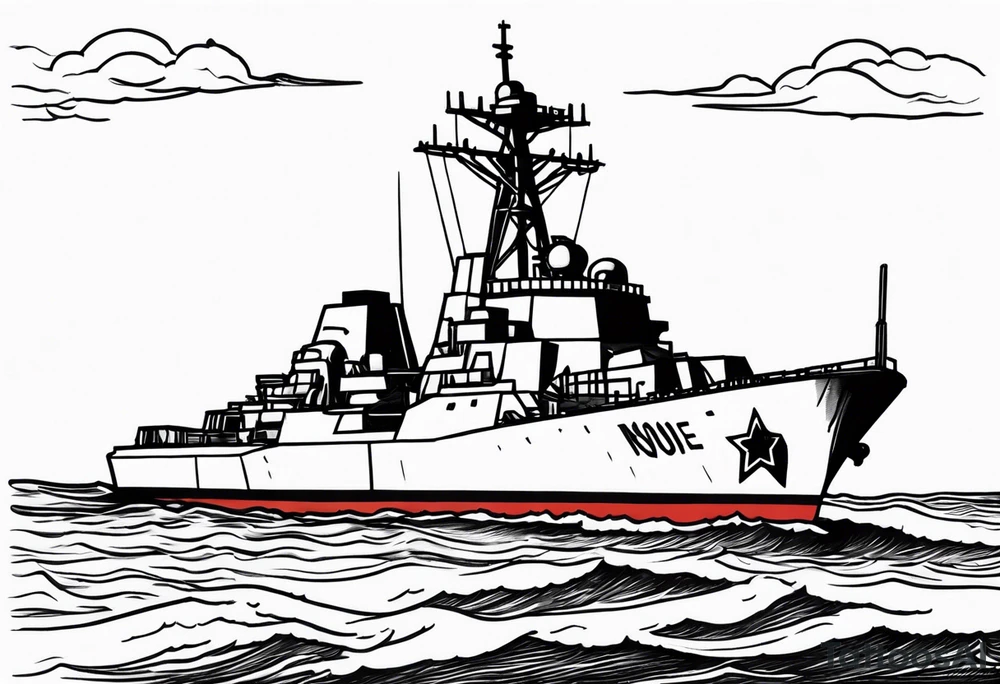 guided missile destroyer no water tattoo idea