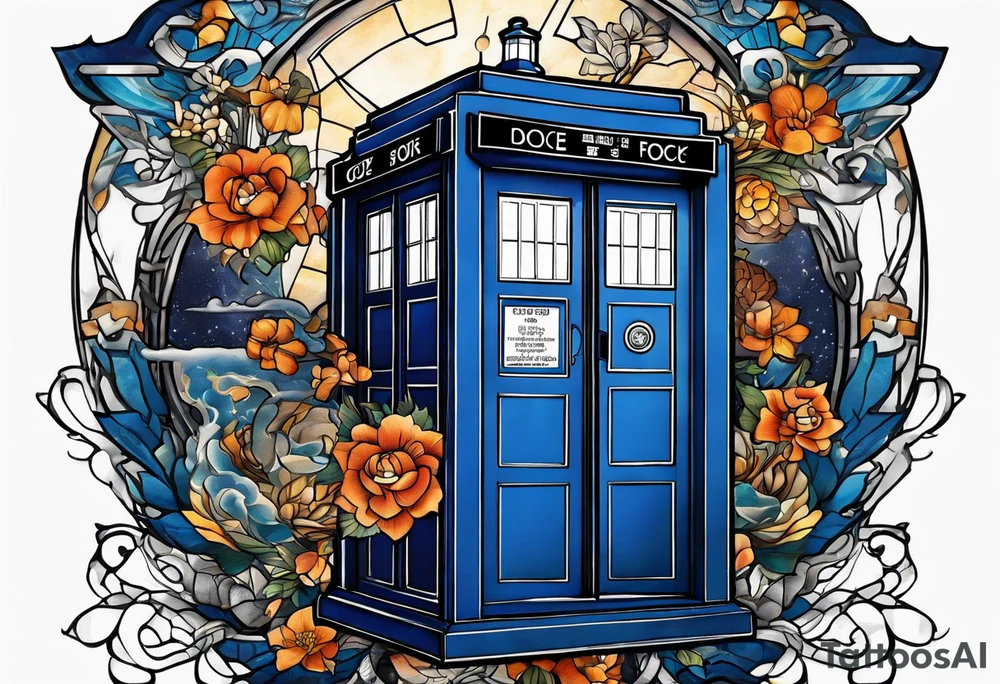 Tardis in a square tattoo idea
