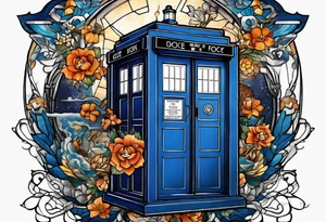 Tardis in a square tattoo idea