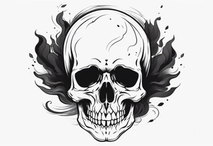 skull with smoke coming from the bottom tattoo idea