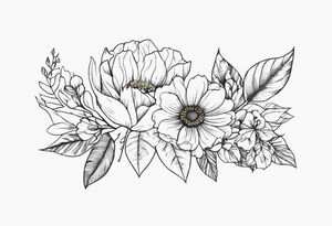 Really long stew with some flowers and leaves on it tattoo idea