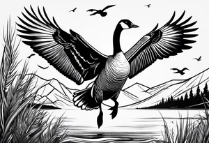 canadian goose taking off tattoo idea