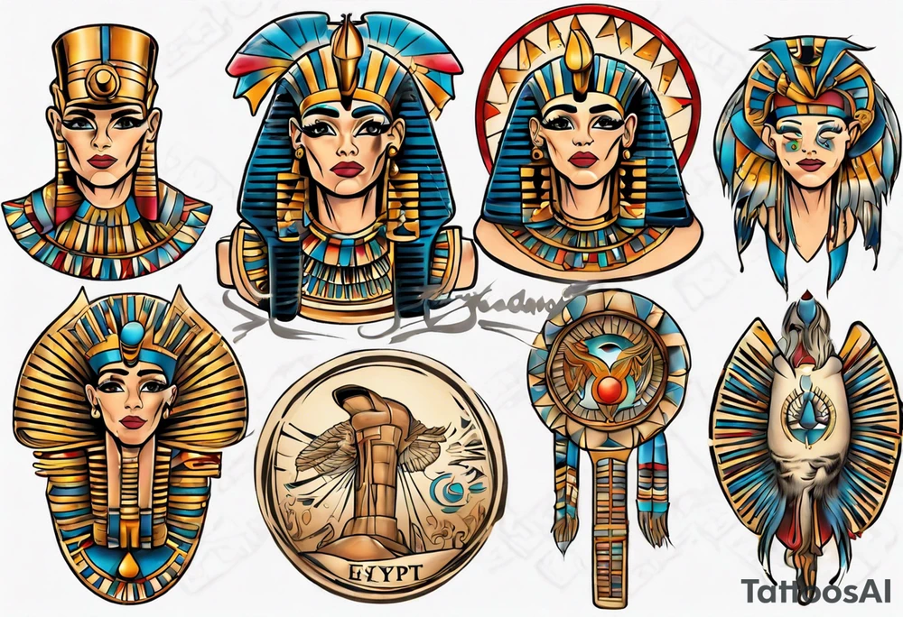 egypt full back tattoo idea