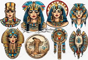 egypt full back tattoo idea