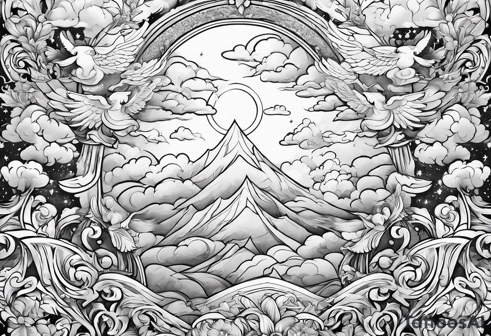 Choir of angels in the sky tattoo idea