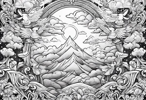 Choir of angels in the sky tattoo idea