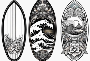 Surfboard tattoo idea