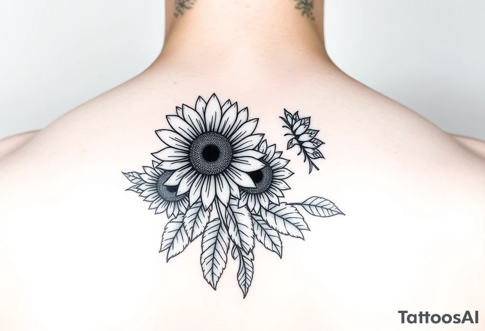 Sunflowers and vines tattoo idea