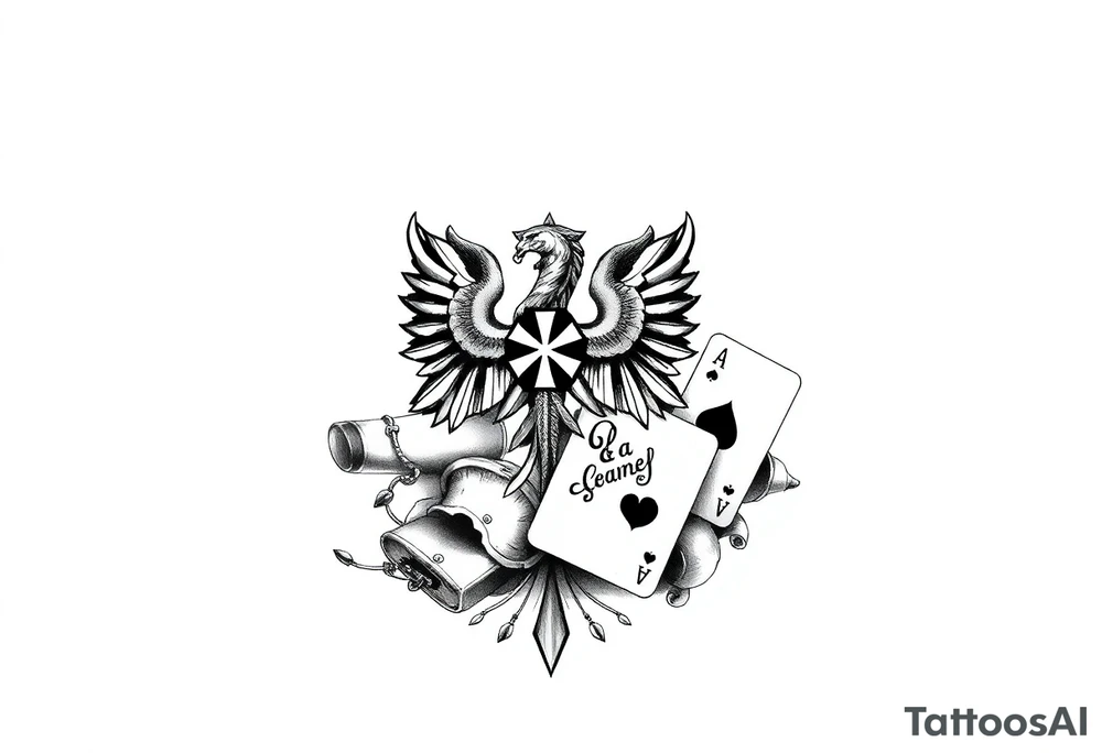 Poland symbol and poker cards Add casino money to it. tattoo idea